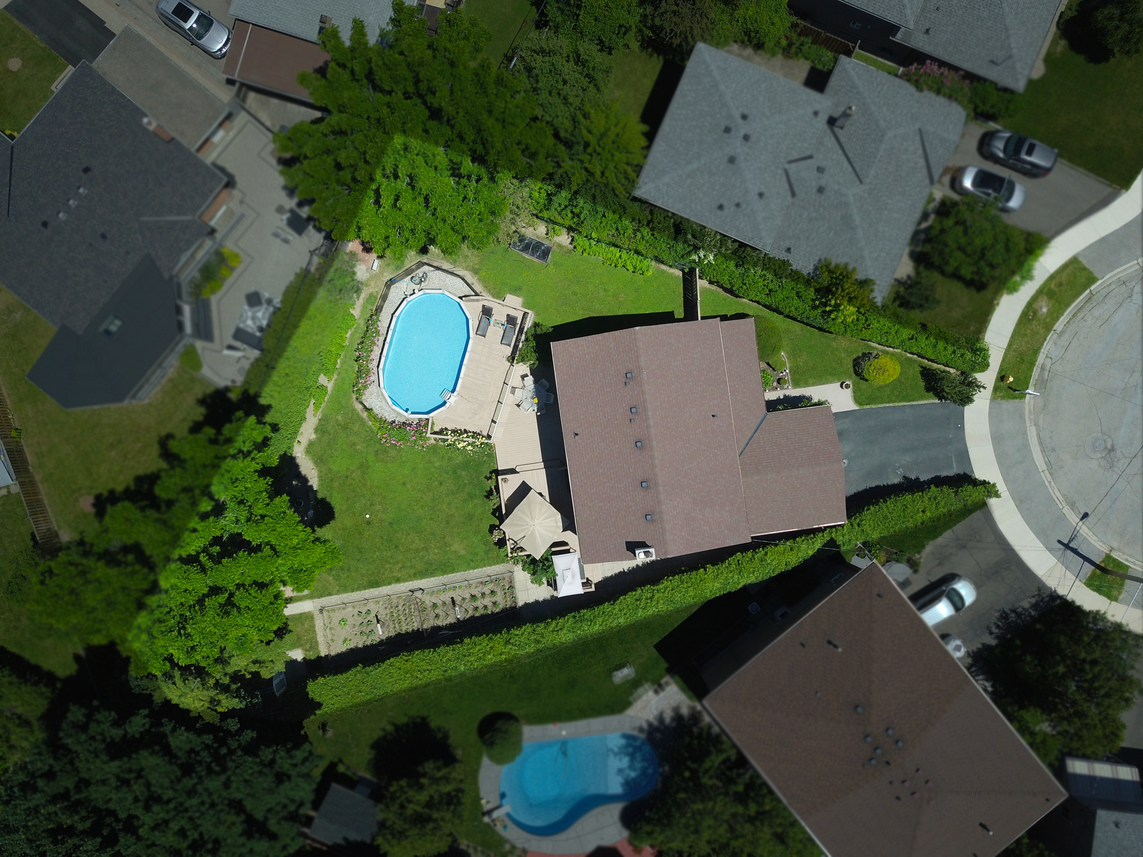 An annotated aerial map of a property showing boundary lines